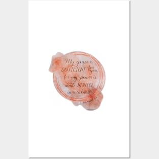 My grace is sufficient for you watercolour wreath Posters and Art